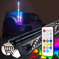 Kingshowstar Premium LED Whip Light Ambient Dream Spiral Quick Connect Antenne pour ATV UTV Véhicule tout-terrain Buggy Condition Nouveau