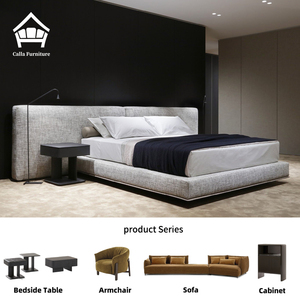 Camera <span class=keywords><strong>da</strong></span> letto principale in stile minimalista italiano con un lussuoso letto widescreen, design minimalista di alta gamma ed elegante. - Product Image 1