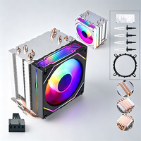 Ventilateur de refroidissement CPU QiuzAim 12e génération 1700 pour ordinateur, 2/4/6 caloducs, 90 mm, lumineux, 1150, refroidissement par air, 4 broches/PWM, silencieux, 1200