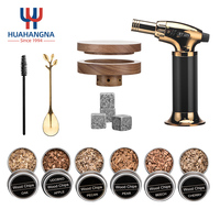 Kit de fumage pour whisky et cocktails avec construction métallique et torche pour accessoires de bar et cadeaux