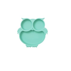 Plato de Silicona Ecológico con Diseño de Búho para Bebés, con Base de Succión, Libre de BPA, con Secciones Divididas, Apto para Lavavajillas, con Logotipo Personalizado para Niños - Product Image 1
