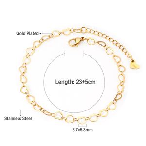 Ason Tobillera de Acero Inoxidable con Baño de Oro de 18k en Forma de Hoja, Impermeable, para Niñas y Mujeres - Product Image 6