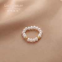 Maßgefertigter Natürlicher Süßwasser-AAAA-Qualität Barock-Perlenring mit 14K Goldfüllung und Elastikband für Damen, GIA-Zertifiziert, für Hochzeit und Jubiläum