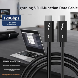 Câble <span class=keywords><strong>Thunderbolt</strong></span> 5 de haute qualité 8k/16k, transmission 80 Gbps/120 Gbps et charge rapide Type C vers Type C 240 W, câble <span class=keywords><strong>Thunderbolt</strong></span> 5 - Product Image 3