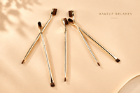 Pinceau à sourcils double embout, pinceau de maquillage double tête en fibres synthétiques avec manche électroplaqué pour crème BB et anticernes liquide