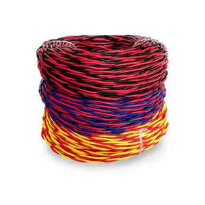 Fio de alarme contra incêndio, fio de cobre elétrico 300/500v, cabo flexível Rvs, par trançado isolado em PVC, 1 1,5 2,5 mm