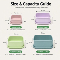 Boîte à bento japonaise en silicone de qualité alimentaire haute capacité avec compartiments et couvercle, écologique, pour la conservation de la fraîcheur des aliments