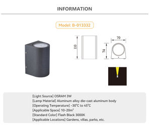 Système d'éclairage mural extérieur personnalisé basse tension pour surface extérieure <span class=keywords><strong>Applique</strong></span> murale extérieure personnalisée pour <span class=keywords><strong>maison</strong></span> - Product Image 2