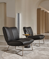 Meubles de salon de style minimaliste, chaise longue de salon familiale de luxe en cuir épais de haute qualité au design original