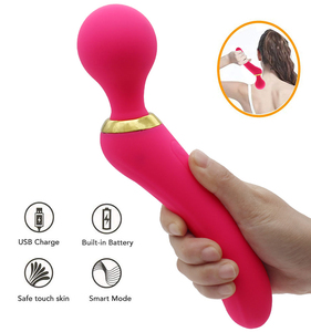 Masajeador de varita eléctrica Personal de mano con recarga USB, resistente al agua, <span class=keywords><strong>10</strong></span> modos, cuerpo, pie, cuello, mano, cabeza, máquina de masaje vibratorio - Product Image 5