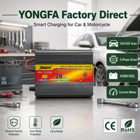 Chargeur de batterie intelligent 12V 20A en alliage d'aluminium avec affichage numérique pour voiture, moto, batterie au plomb-acide