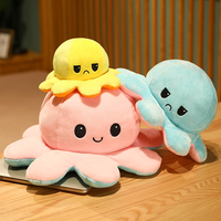 Peluches poulpes réversibles à double face, personnalisées, mignonnes et très vendues, jouets en peluche réversibles pour cadeaux créatifs