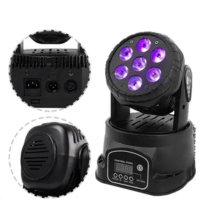 Factory Outlet LED 7X18W Lampu Sorot Bergerak 6IN1 RGBWA + UV Profesional untuk Efek Panggung DJ Disko Musik Pesta Dansa Kelab