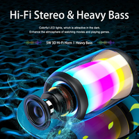 Haut-parleur portable à son surround Pluse4 avec mini lumière LED colorée, caisson de basses, étanche et sans fil pour une utilisation en extérieur