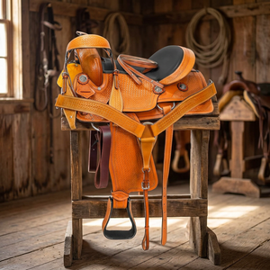 Selle d'équitation western en cuir naturel 100% de haute qualité, écologique, vente en gros, Cosmico Ventures - Product Image 2