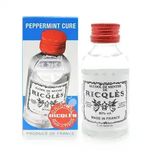 Huile de menthe poivrée fraîche de marque France, pour les maux de tête froids, alcool de menthe de 50ml, alcool de menthe médicinal de Ricqles