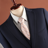 Ensemble de costume 3 pièces bleu marine, costume formel, costume de bureau, costume de mariage, costume de marié, costumes sur mesure de luxe pour hommes, fabricants de costumes pour hommes