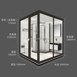 Module de douche préfabriqué personnalisé et prêt à l'emploi, conception de salle de bain indépendante de luxe pour hôtel, avec toilettes - Product Image 3