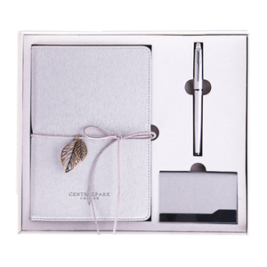Set <span class=keywords><strong>de</strong></span> papelería <span class=keywords><strong>de</strong></span> plata promocional, soporte <span class=keywords><strong>para</strong></span> tarjetas sin fecha, <span class=keywords><strong>cuaderno</strong></span>, diario, bolígrafos, regalos <span class=keywords><strong>de</strong></span> oficina personalizados - Product Image 1