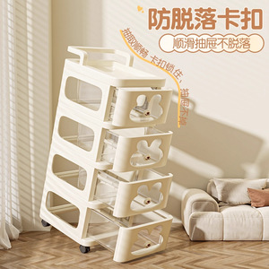 <b>Storage</b> <b>Cart</b> 5 Tier With Wheels For Office Desk Under Desk Organizer Drawer Style Floor Standing Cabinet Easy Cleaning - Product Image 4