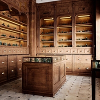 Vitrine de présentation de parfums avec mur décoratif en arche islamique pour comptoir de magasin