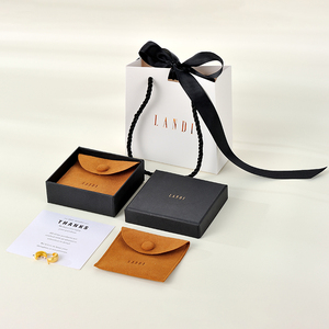 Factory Luxury Brown Small Microfiber <b>Earring</b> Packaging Bag <b>Gift</b> <b>Box</b> Necklace Jewelry Packaging <b>Box</b> - Product Image 4