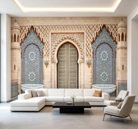 Papier peint mural de style marocain pour la décoration intérieure de restaurant