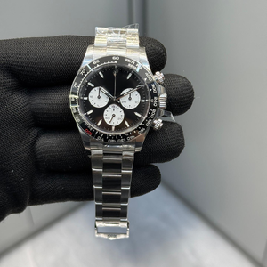 Montres mécaniques automatiques 40 mm en métal doré avec lunette en céramique, chronographe <span class=keywords><strong>Le</strong></span> Mans, montre de luxe pour homme en or blanc, montre mécanique de sport - Product Image 1