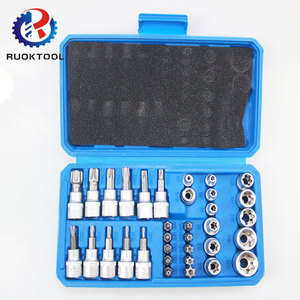 34pcs Crv 5/16 ''3/8'' Clé à <span class=keywords><strong>douille</strong></span> E-<span class=keywords><strong>Torx</strong></span> Bit Head Machine Moteur Réparation Tool Set - Product Image 1