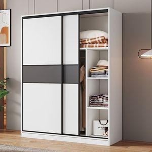 <span class=keywords><strong>Armario</strong></span> de Madera Maciza Dongma, Estilo Nórdico, Plegable, Resistente a la Humedad y al Moho, para Apartamentos Pequeños, Dormitorio, Puerta Corredera, Diseño Simple - Product Image 3
