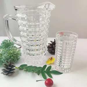 Drinkware Type Beverage Glass Carafe Glass Water Pot Jar Cups Kit Juice Pitcher Glass Water Jug Set