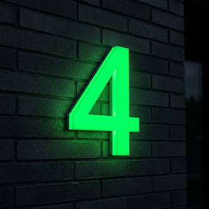 Números de Casa Modernos Autoluminosos, 4 Dígitos, Acero Inoxidable, Brillan en la Oscuridad, Letrero con Números de Dirección - Product Image 2