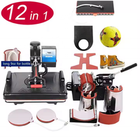 Machine de transfert de chaleur combinée 12 en 1, machine de transfert de chaleur à affichage numérique pour l'impression sur tasses et t-shirts
