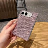 Étui de téléphone de luxe avec chaîne de bracelet entièrement ornée de diamants scintillants pour iPhone Duo, coque antichoc fine et agréable au toucher pour iPhone DUO