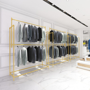 Espositori Metallici a Doppio Lato, Supporto Appendiabiti per Negozi di <span class=keywords><strong>Abbigliamento</strong></span> Maschile - Product Image 1