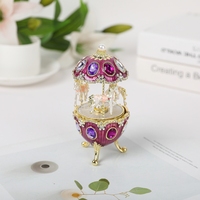 SHINNYGIFTS Antique Imitation Émail Carrousel Boîte À Musique En Métal De Mariage Anniversaire Nouvel An Cadeau Boîte Plaqué Technique pour Souvenir