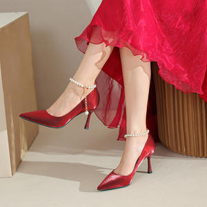 <span class=keywords><strong>Escarpins</strong></span> à Talons Hauts en Soie de <span class=keywords><strong>Grande</strong></span> <span class=keywords><strong>Taille</strong></span> <span class=keywords><strong>44</strong></span>, Chaussures Confortables de Demoiselle d'Honneur pour Mariage, Chaîne de Perles, Champagne, 2024 - Product Image 6