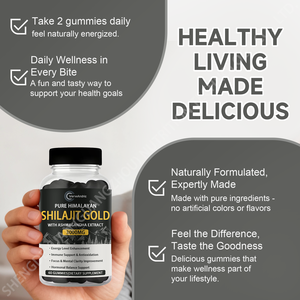 Suplementos de Shilajit del Himalaya OEM Gold, Gomitas Naturales <span class=keywords><strong>Sin</strong></span> Azúcar y <span class=keywords><strong>Sin</strong></span> <span class=keywords><strong>Gluten</strong></span> para Adultos, Apoyo Inmunológico, Energía y Vitalidad con Ashwagandha - Product Image 4