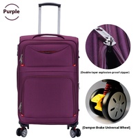 Valise de voyage unisexe à grande capacité, 20-28 pouces, en tissu Oxford imperméable, avec serrure TSA, 4 roues pivotantes, poignée souple, tendance