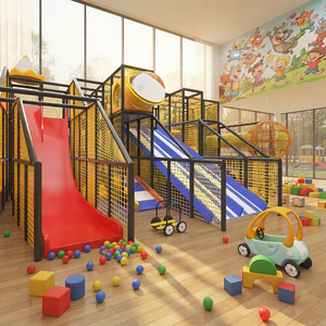 Aoleao Parc de trampolines intérieur personnalisé, toboggans, murs d'escalade, filets de cordes, centre de divertissement familial, solution complète certifiée CE TUV - Product Image 1