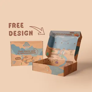 100% Fabrikant Gedrukt Opvouwbare Aangepaste Kleur Kleding Verpakking Recyclebare Kraft Verzenddozen Custom Logo Cartoon Doos