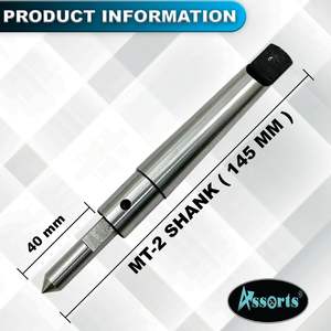 Assortiment d'outils de guidage de centre à ressort à queue MT2 pour le filetage, pour tours, fraiseuses, gabarits et alésages, en acier allié - Product Image 4