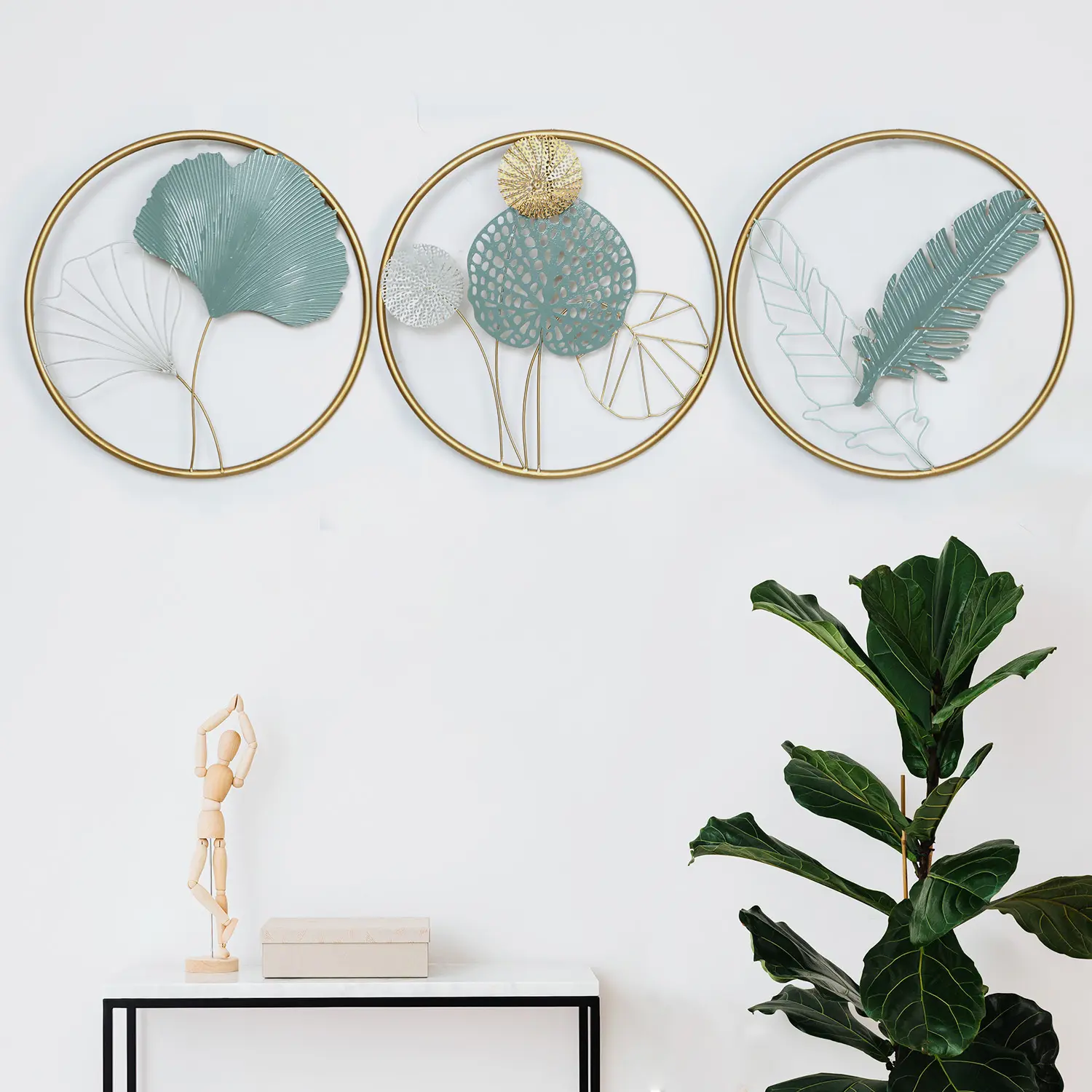 Neue Produkte Innendekoration Zubehör Moderne Luxus 3D Kunst dekorative Akzente Metallic Wand dekore Home Asses ories