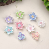Breloques en résine électroplaquées motif fleur de dessin animé pour décoration DIY de coques de téléphone et pinces à cheveux