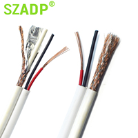 Cable Coaxial Siamese RG6 +2C de Cobre Puro de 75 Ohmios con Cubierta LSZH/PVC/PE, Bobina de 500m, para CCTV, Pasa Pruebas