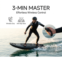 Planche de surf motorisée vérifiée, refroidie par liquide, à essence, deux temps, 110 cm³, noir mat, avec ailerons de traction, pour une stabilité accrue, type jet aquatique