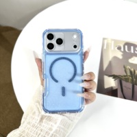 Coque de téléphone antichoc en TPU+PC avec anneau magnétique et époxy brillant couleur unie pour iPhone 17 Pro Max 17 Pro
