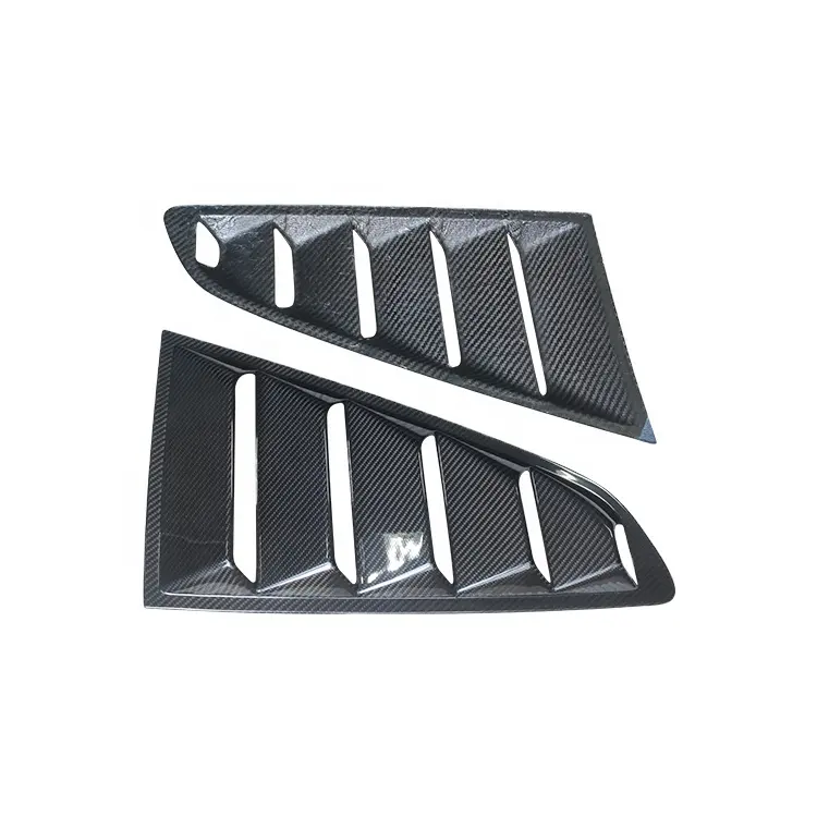 Car Accessories Real Dry Carbon Fiber 1/4 Quarter Side Window Louvers Scoop Cover Vent for Ford Mustang 2015up