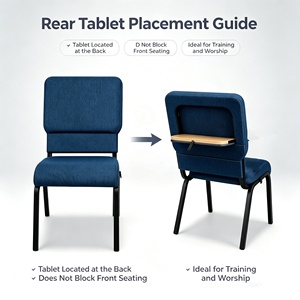 Sillas Modernas de Acero para <span class=keywords><strong>Teatro</strong></span> e Iglesia, Apilables, Enlazables y Duraderas, con Tableros de Escritura, Ecológicas, Venta al Por Mayor - Product Image 3