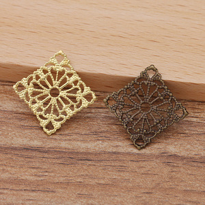 Acessório de Ornamento DIY, Acessórios para Cabelo, Material Artesanal, Peça de Flor de Cobre Quadrada de 15mm (09661) - Product Image 5